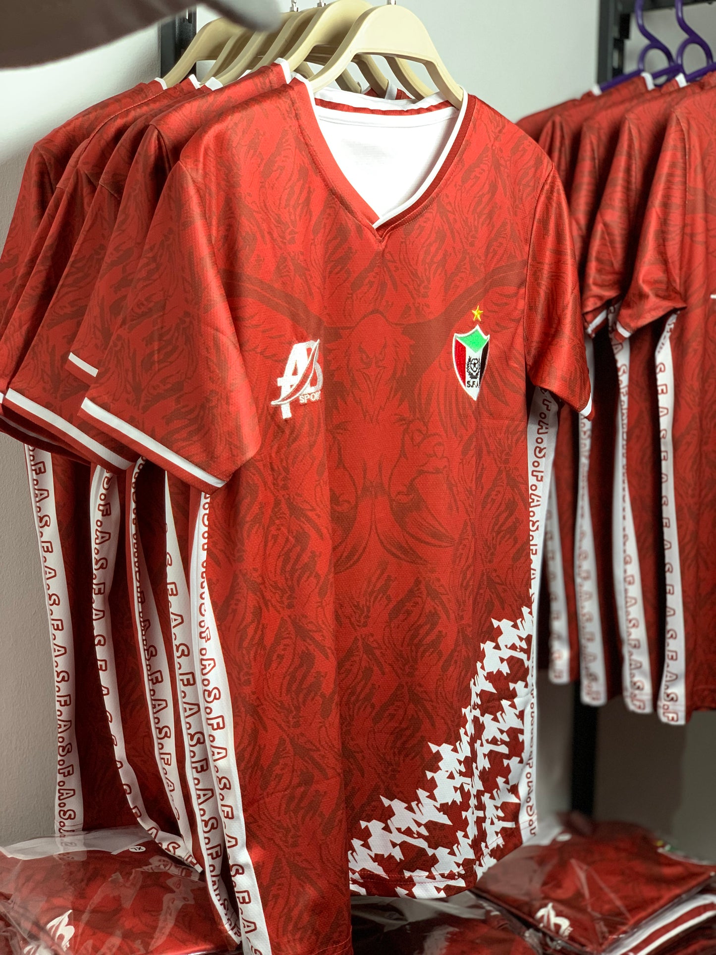 The red Sudanese national team T-shirt