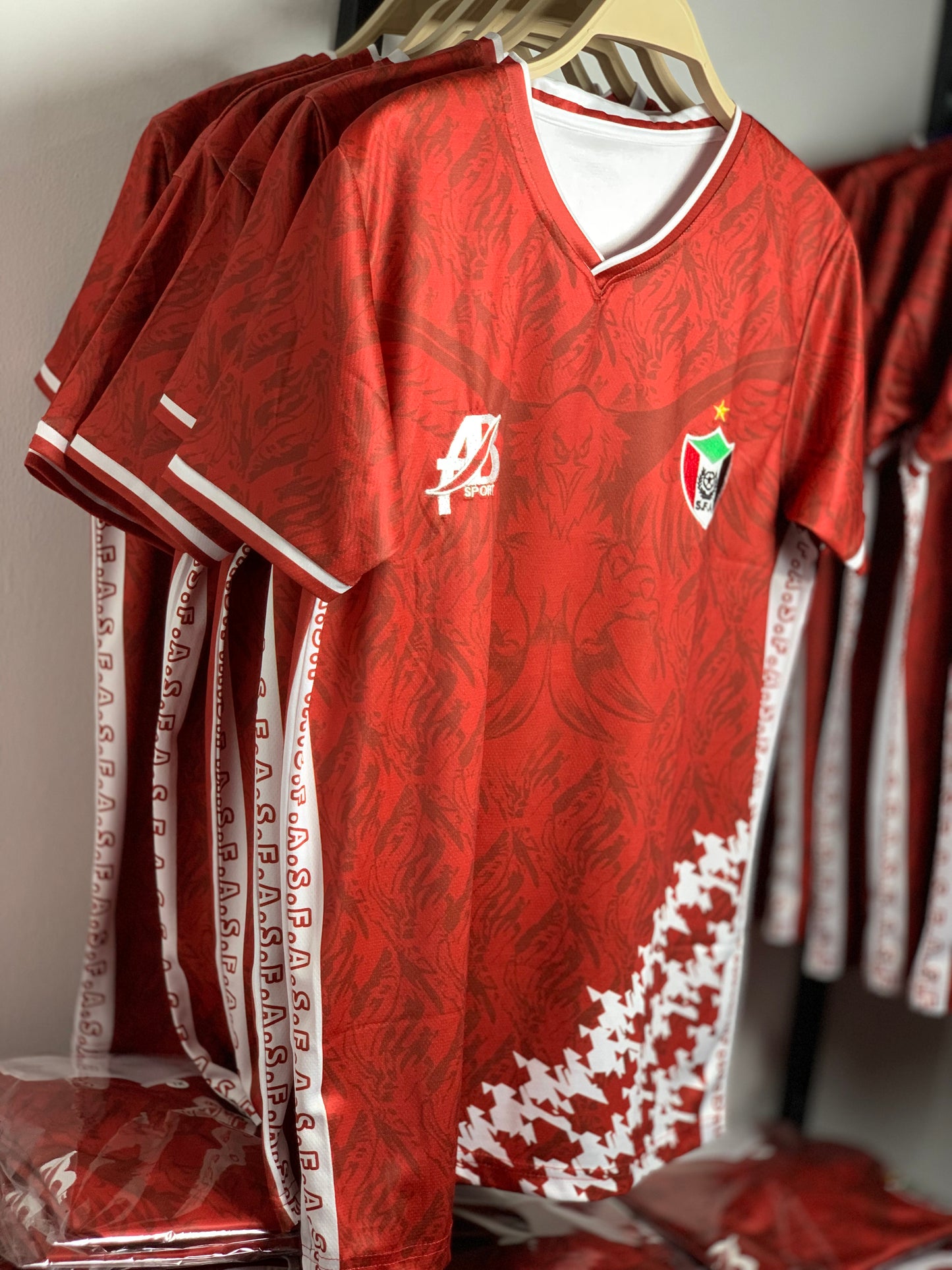 The red Sudanese national team T-shirt