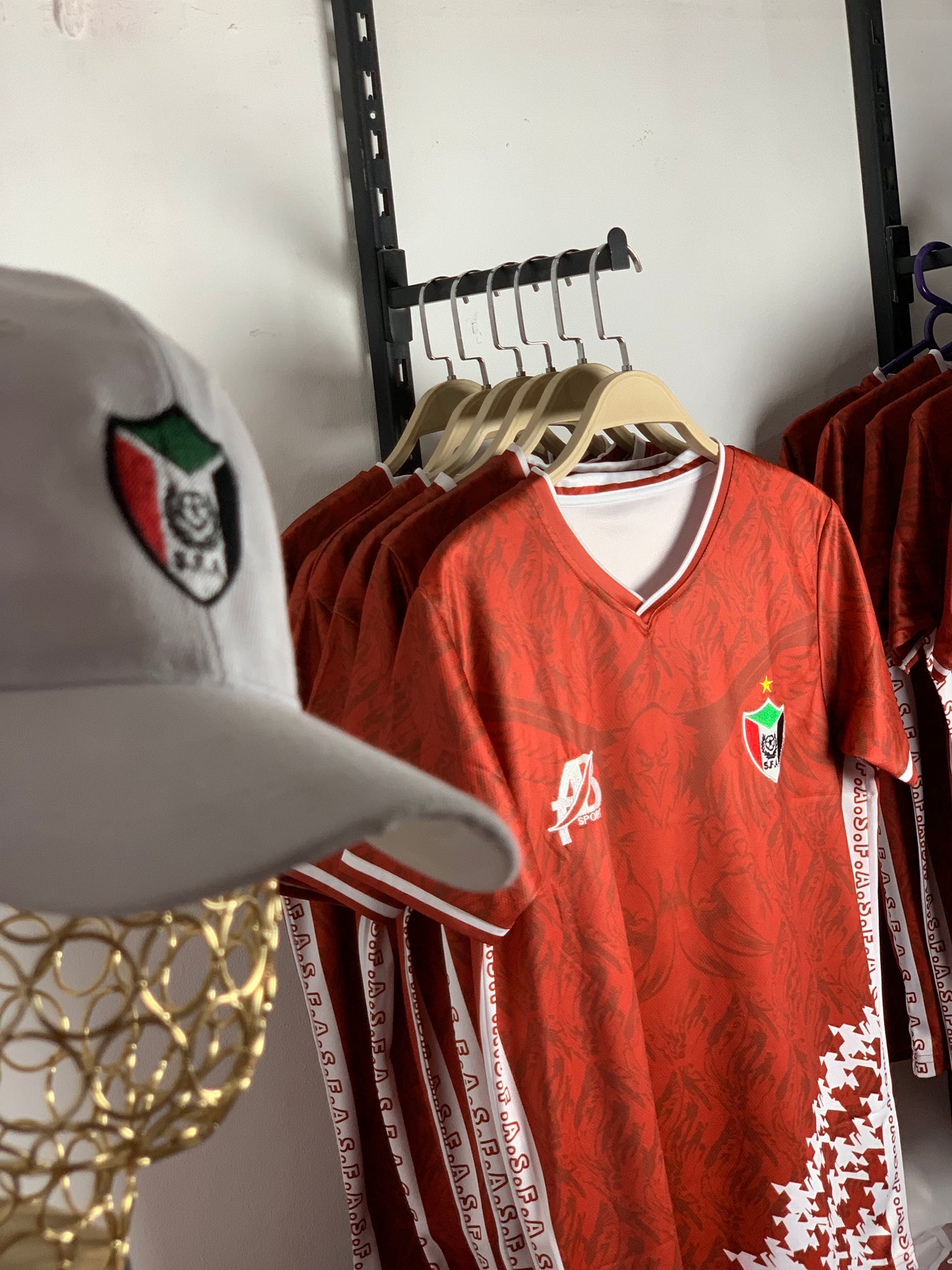 The red Sudanese national team T-shirt